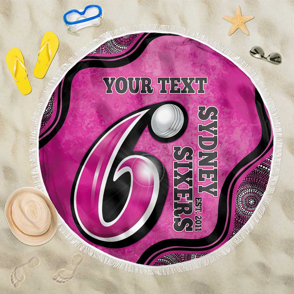 Custom Sydney Sixers Beach Blanket Indigenous Art - Grunge Style