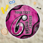 Custom Sydney Sixers Beach Blanket Indigenous Art - Grunge Style