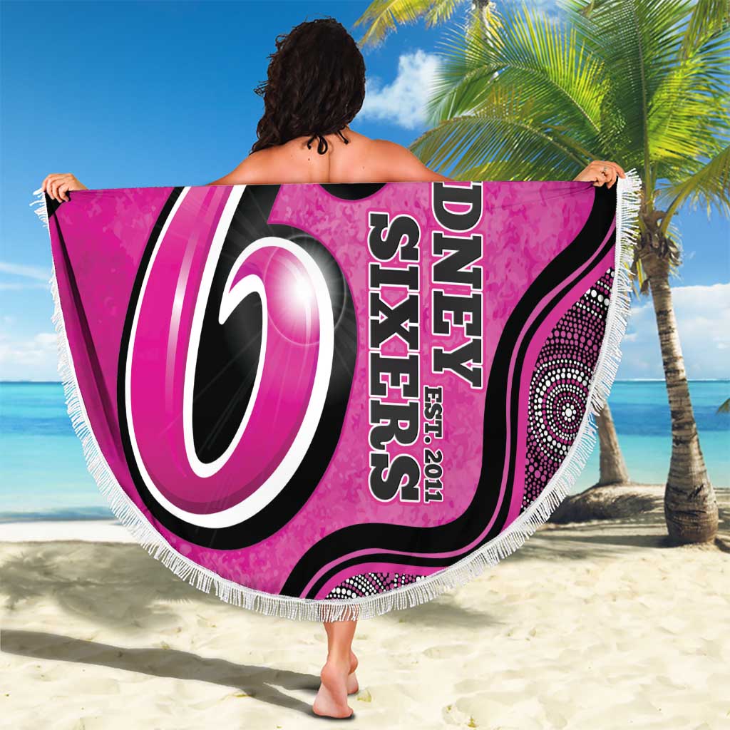Custom Sydney Sixers Beach Blanket Indigenous Art - Grunge Style