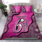 Custom Sydney Sixers Bedding Set Indigenous Art - Grunge Style