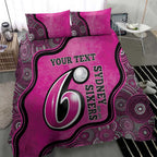 Custom Sydney Sixers Bedding Set Indigenous Art - Grunge Style