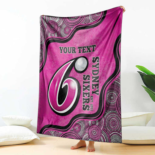 Custom Sydney Sixers Blanket Indigenous Art - Grunge Style