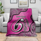 Custom Sydney Sixers Blanket Indigenous Art - Grunge Style
