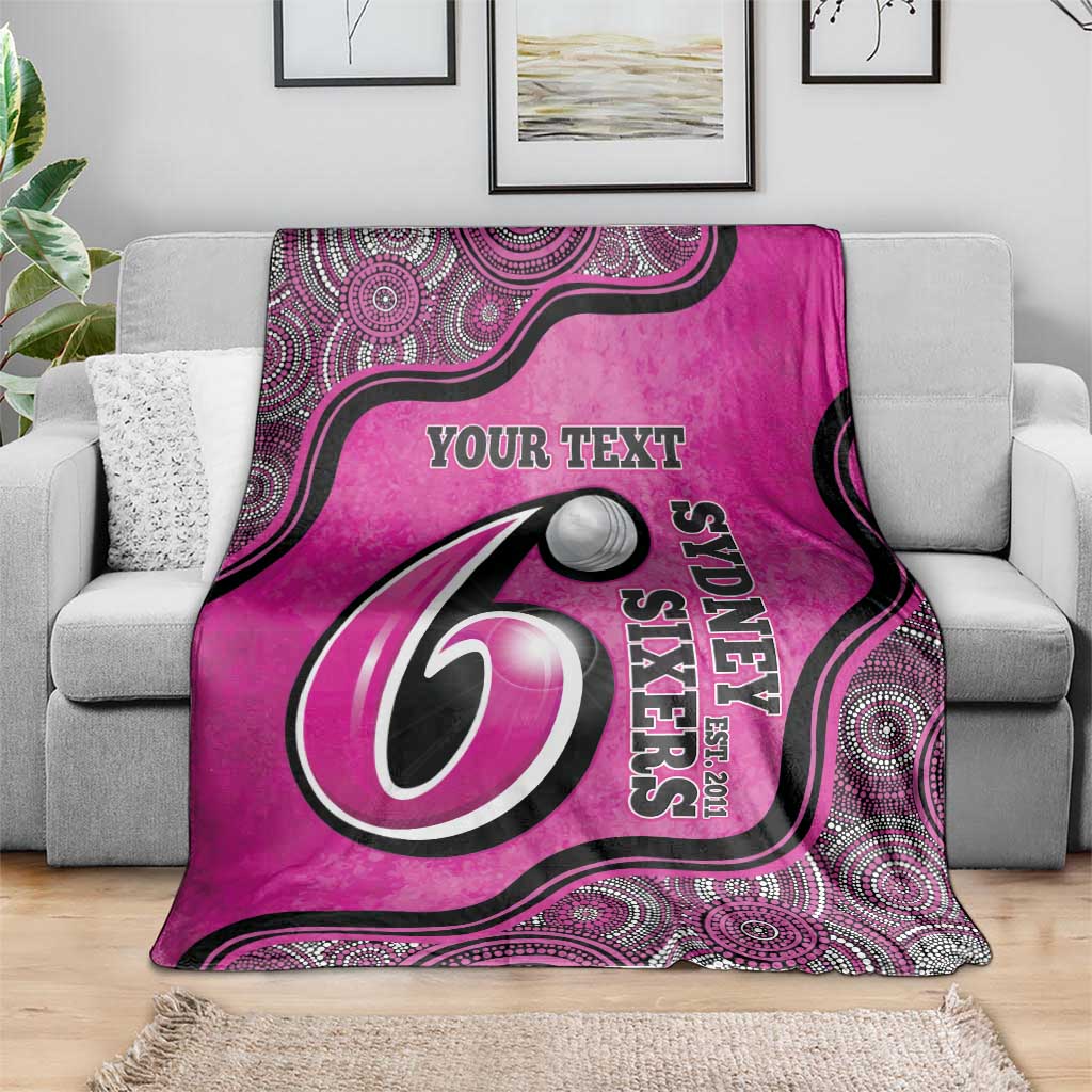 Custom Sydney Sixers Blanket Indigenous Art - Grunge Style