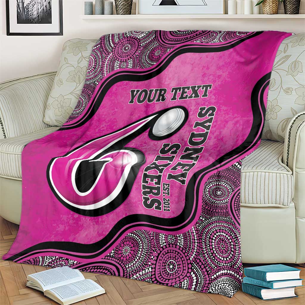 Custom Sydney Sixers Blanket Indigenous Art - Grunge Style