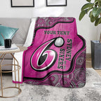 Custom Sydney Sixers Blanket Indigenous Art - Grunge Style