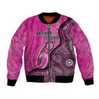 Custom Sydney Sixers Bomber Jacket Indigenous Art - Grunge Style