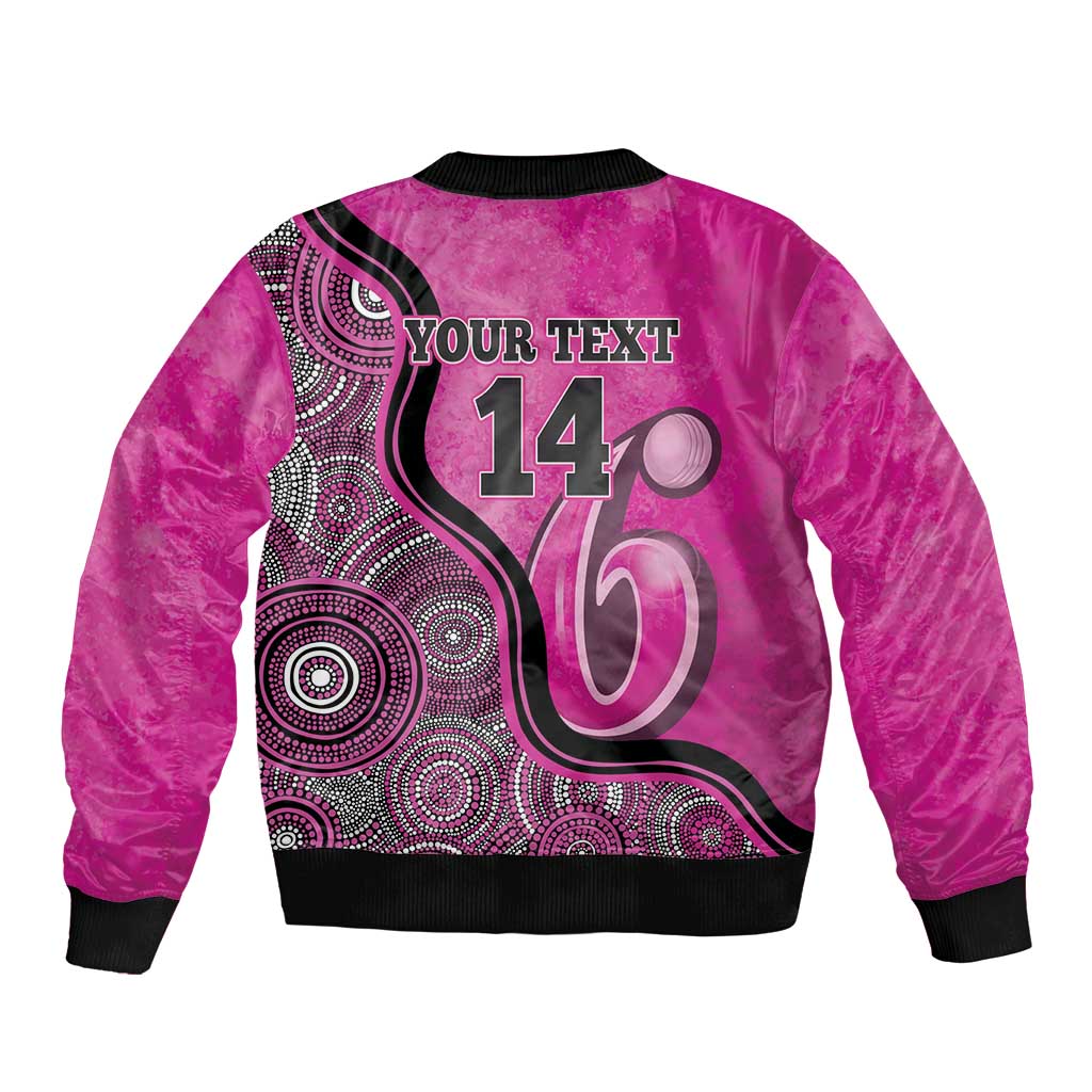 Custom Sydney Sixers Bomber Jacket Indigenous Art - Grunge Style