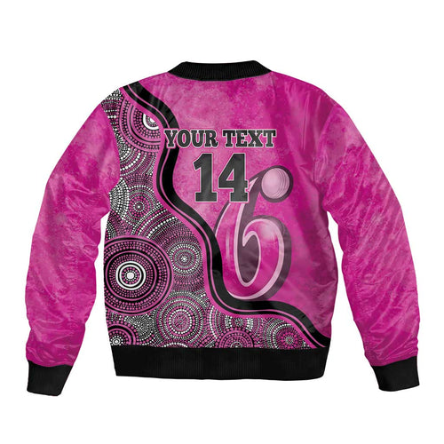 Custom Sydney Sixers Bomber Jacket Indigenous Art - Grunge Style