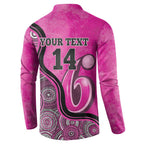 Custom Sydney Sixers Button Sweatshirt Indigenous Art - Grunge Style