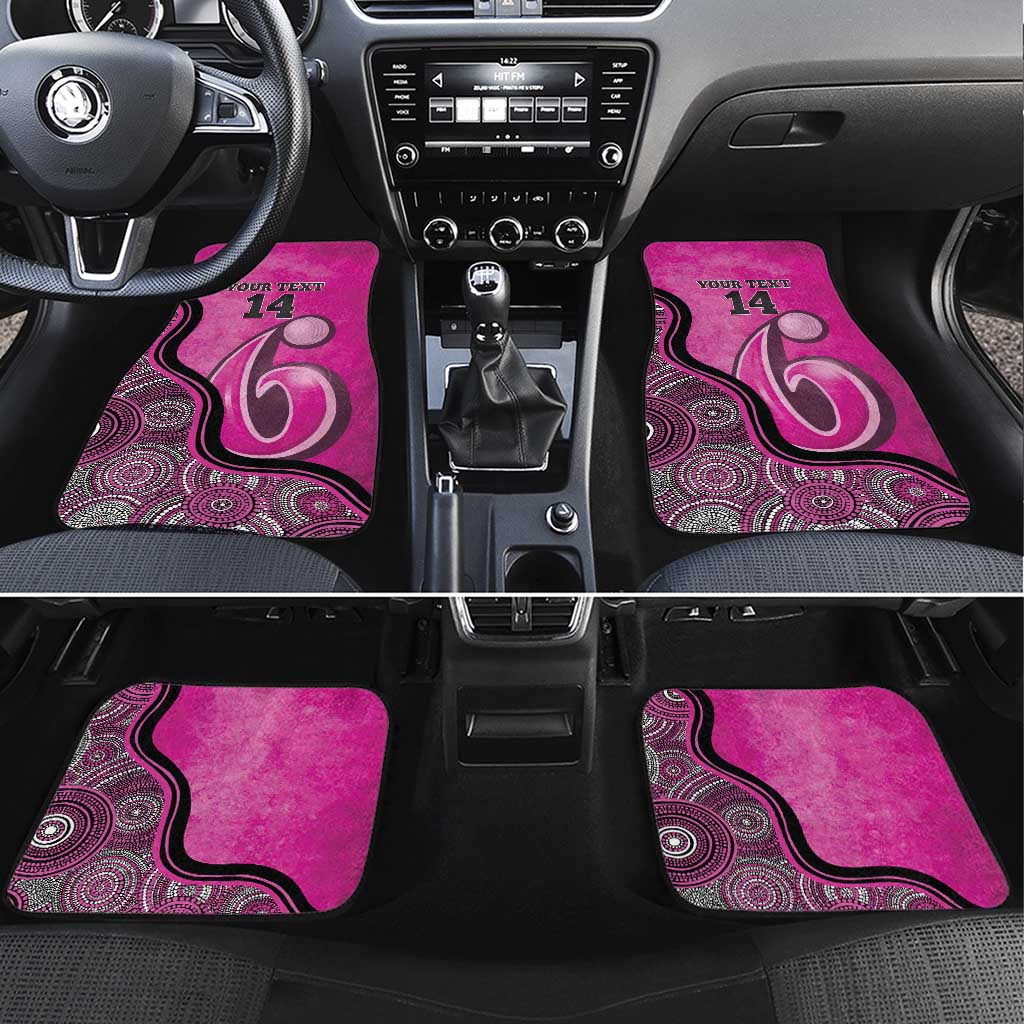 Custom Sydney Sixers Car Mats Indigenous Art - Grunge Style