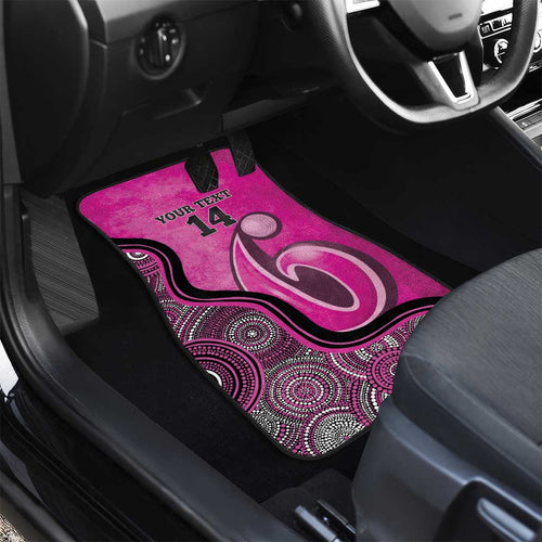Custom Sydney Sixers Car Mats Indigenous Art - Grunge Style