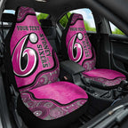 Custom Sydney Sixers Car Seat Cover Indigenous Art - Grunge Style