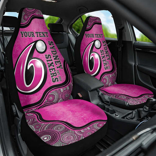 Custom Sydney Sixers Car Seat Cover Indigenous Art - Grunge Style