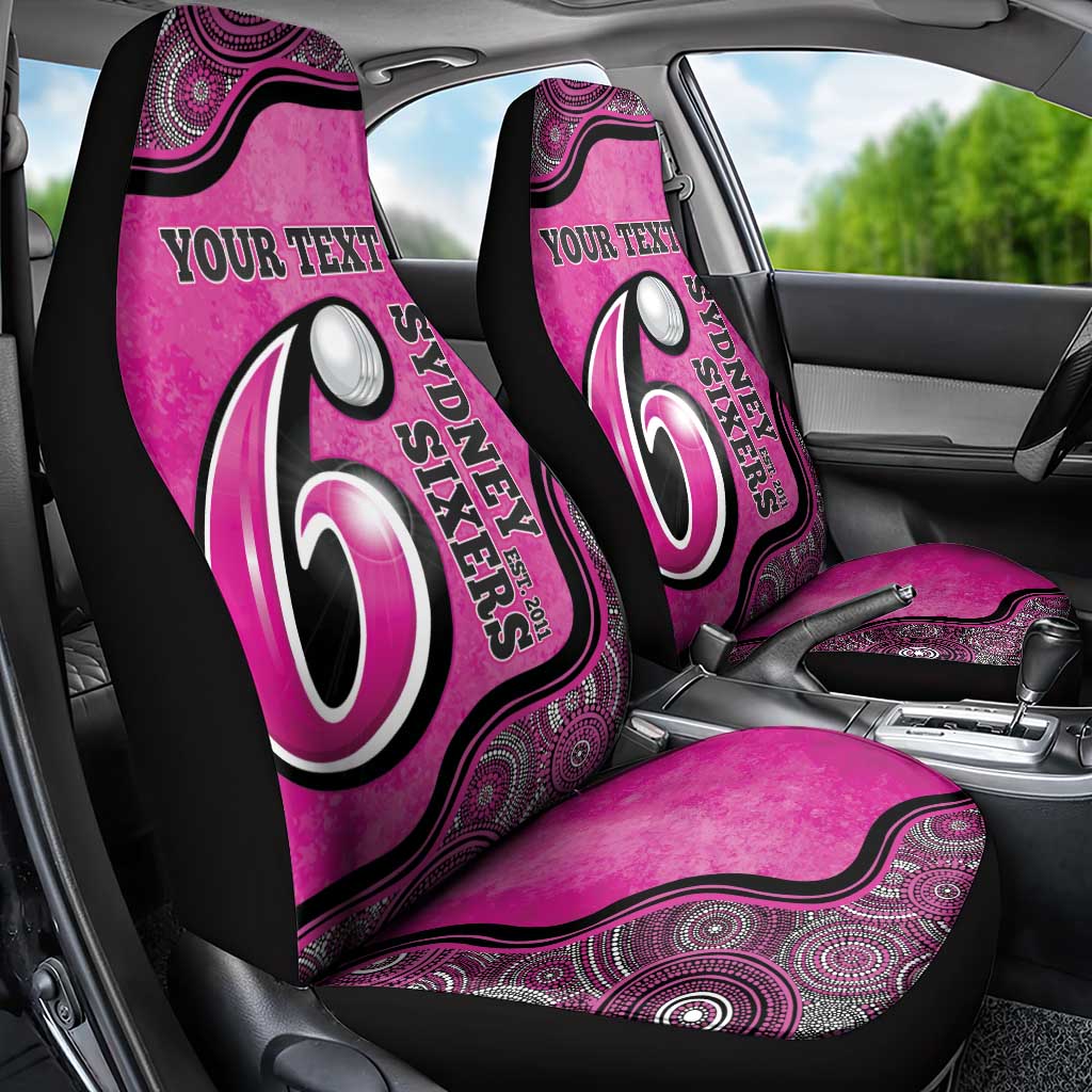 Custom Sydney Sixers Car Seat Cover Indigenous Art - Grunge Style