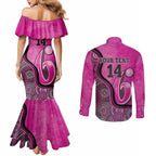 Custom Sydney Sixers Couples Matching Mermaid Dress and Long Sleeve Button Shirt Indigenous Art - Grunge Style