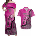 Custom Sydney Sixers Couples Matching Off Shoulder Maxi Dress and Hawaiian Shirt Indigenous Art - Grunge Style