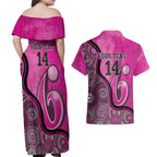 Custom Sydney Sixers Couples Matching Off Shoulder Maxi Dress and Hawaiian Shirt Indigenous Art - Grunge Style