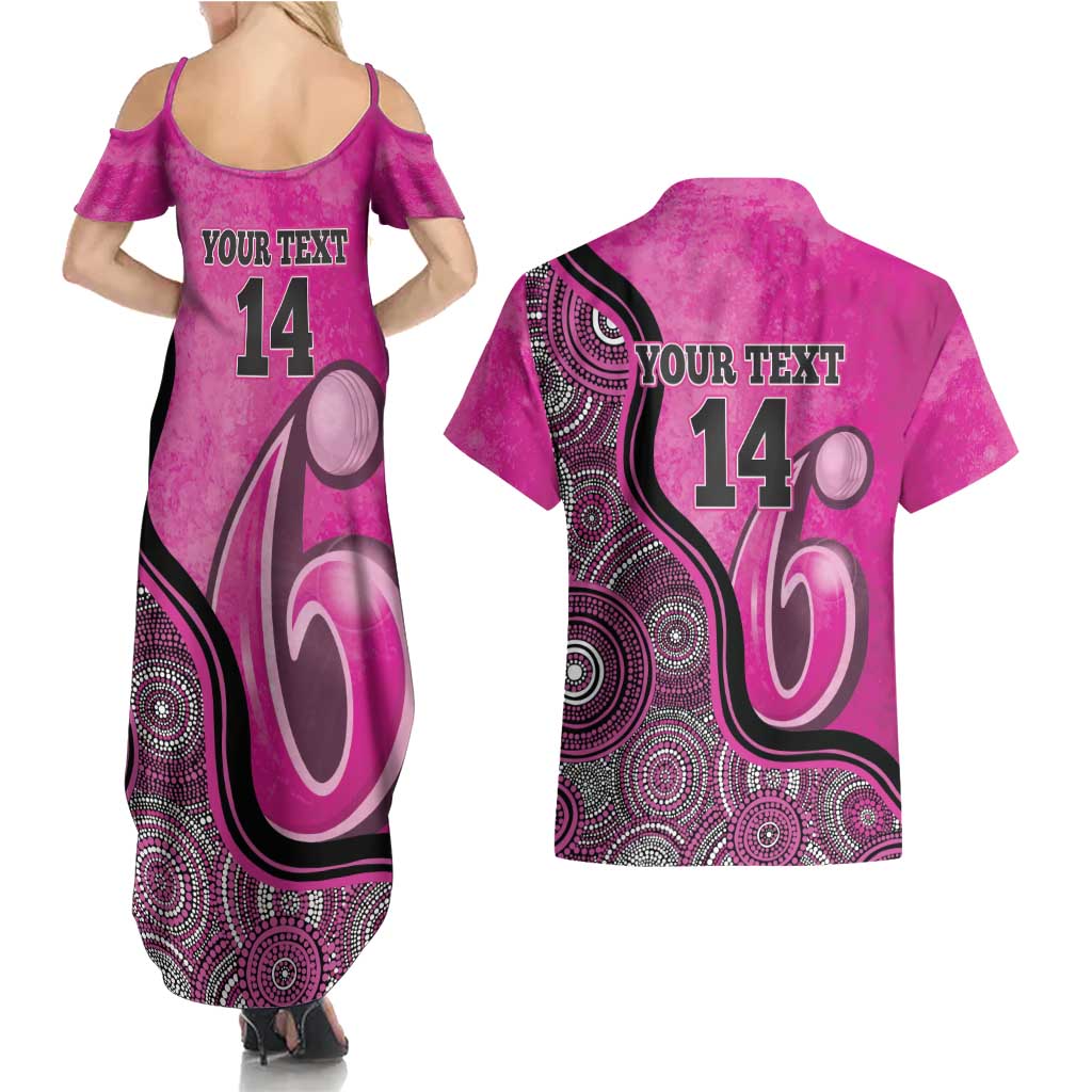 Custom Sydney Sixers Couples Matching Summer Maxi Dress and Hawaiian Shirt Indigenous Art - Grunge Style