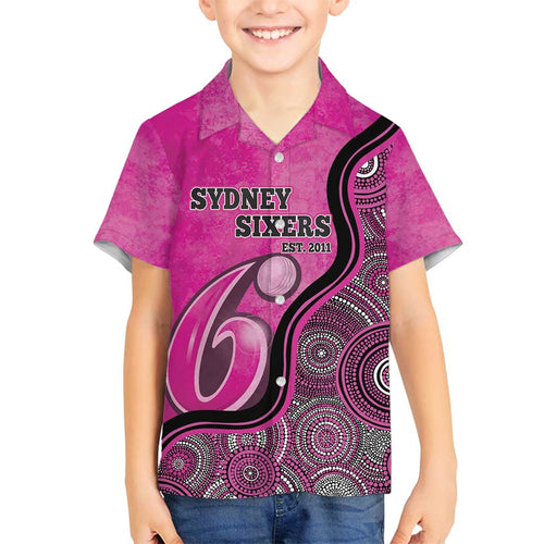 Custom Sydney Sixers Family Matching Long Sleeve Bodycon Dress and Hawaiian Shirt Indigenous Art - Grunge Style