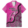 Custom Sydney Sixers Family Matching Off The Shoulder Long Sleeve Dress and Hawaiian Shirt Indigenous Art - Grunge Style