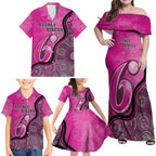 Custom Sydney Sixers Family Matching Off Shoulder Maxi Dress and Hawaiian Shirt Indigenous Art - Grunge Style