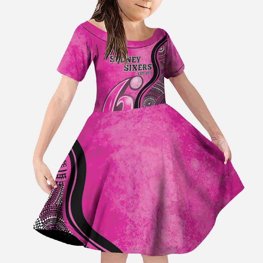 Custom Sydney Sixers Family Matching Off Shoulder Maxi Dress and Hawaiian Shirt Indigenous Art - Grunge Style