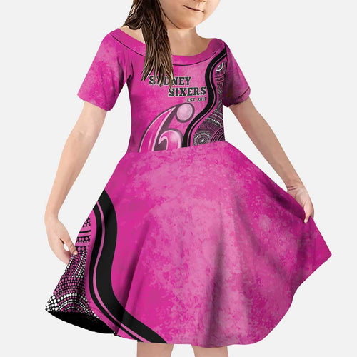 Custom Sydney Sixers Family Matching Off Shoulder Maxi Dress and Hawaiian Shirt Indigenous Art - Grunge Style