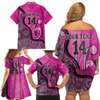 Custom Sydney Sixers Family Matching Off Shoulder Short Dress and Hawaiian Shirt Indigenous Art - Grunge Style