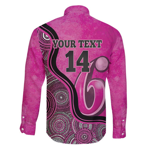 Custom Sydney Sixers Family Matching Off Shoulder Short Dress and Hawaiian Shirt Indigenous Art - Grunge Style