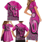 Custom Sydney Sixers Family Matching Short Sleeve Bodycon Dress and Hawaiian Shirt Indigenous Art - Grunge Style