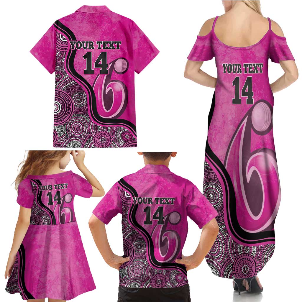 Custom Sydney Sixers Family Matching Summer Maxi Dress and Hawaiian Shirt Indigenous Art - Grunge Style