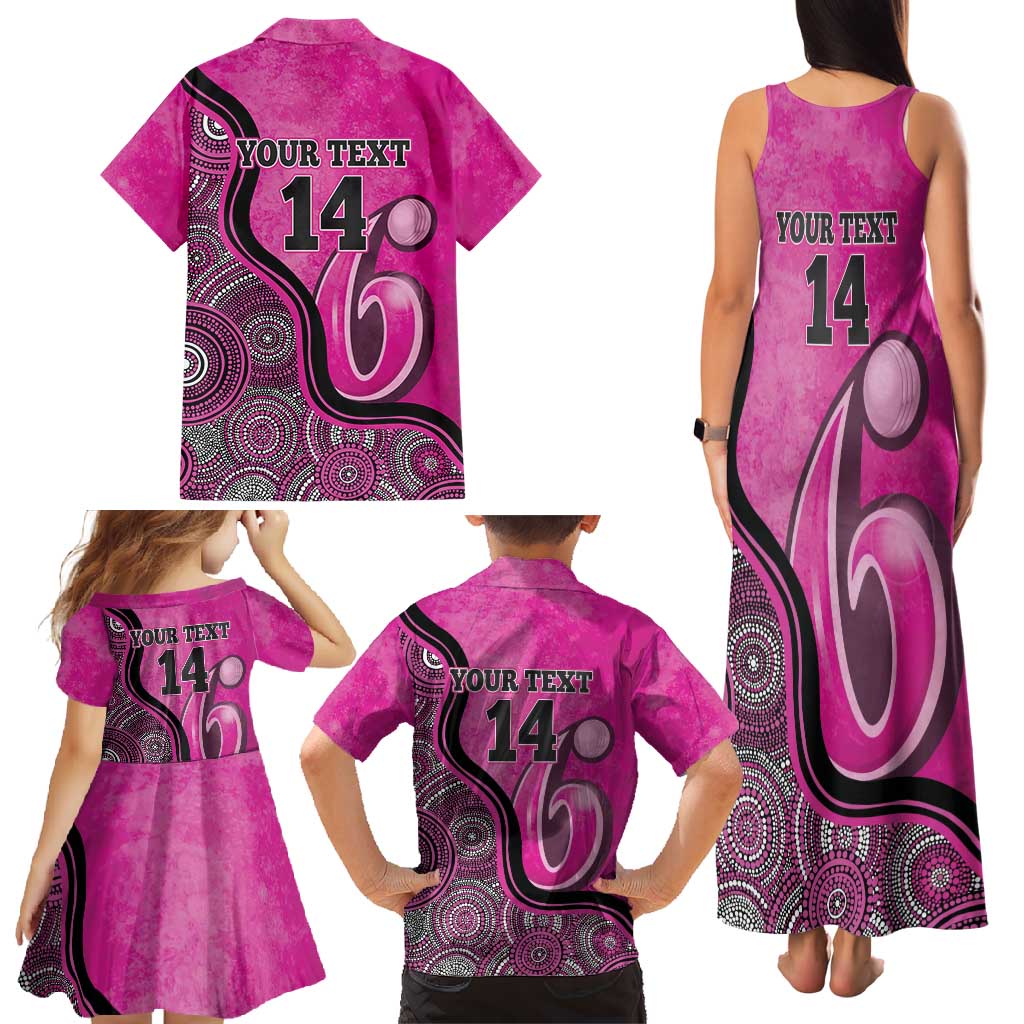 Custom Sydney Sixers Family Matching Tank Maxi Dress and Hawaiian Shirt Indigenous Art - Grunge Style