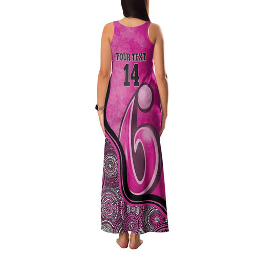 Custom Sydney Sixers Family Matching Tank Maxi Dress and Hawaiian Shirt Indigenous Art - Grunge Style
