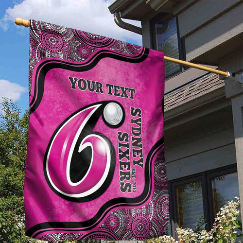 Custom Sydney Sixers Garden Flag Indigenous Art - Grunge Style