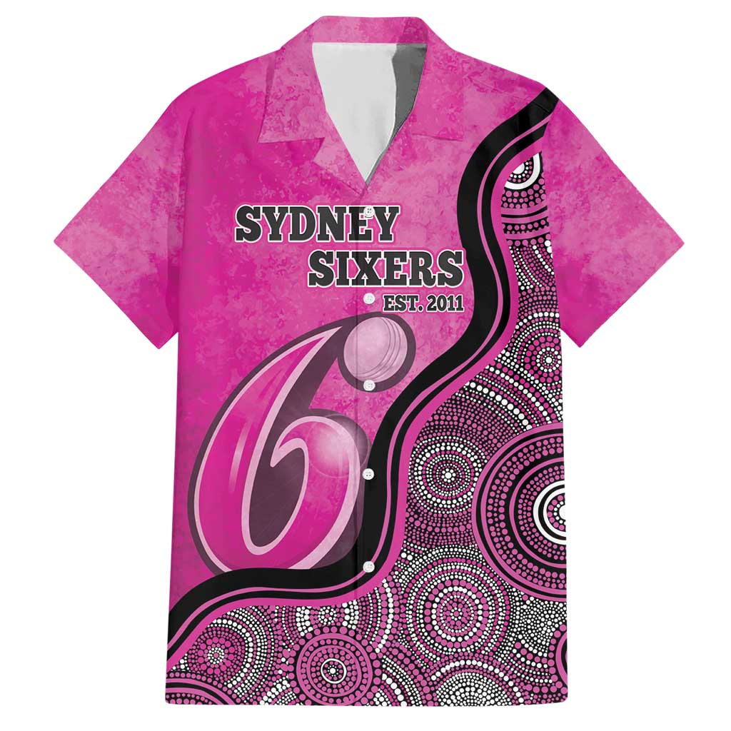 Custom Sydney Sixers Hawaiian Shirt Indigenous Art - Grunge Style
