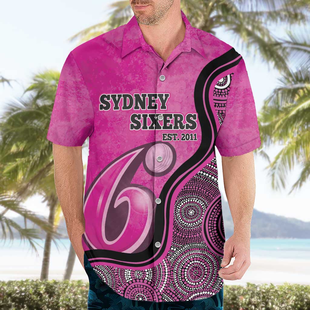 Custom Sydney Sixers Hawaiian Shirt Indigenous Art - Grunge Style