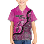 Custom Sydney Sixers Hawaiian Shirt Indigenous Art - Grunge Style
