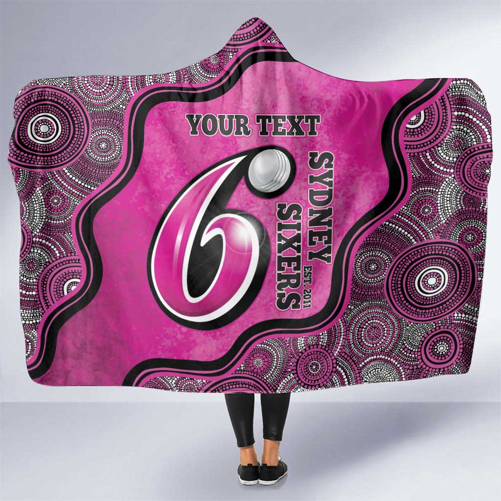 Custom Sydney Sixers Hooded Blanket Indigenous Art - Grunge Style