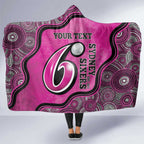 Custom Sydney Sixers Hooded Blanket Indigenous Art - Grunge Style