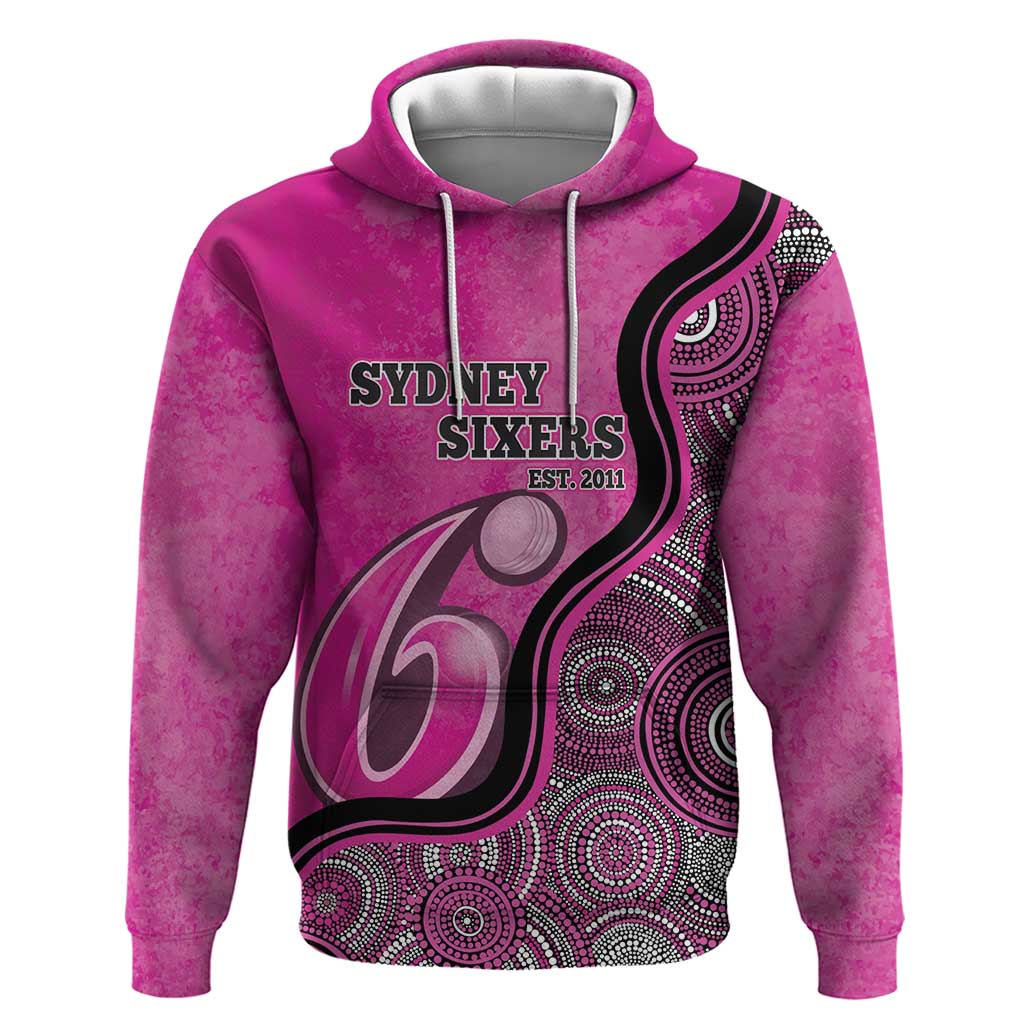 Custom Sydney Sixers Hoodie Indigenous Art - Grunge Style