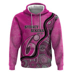 Custom Sydney Sixers Hoodie Indigenous Art - Grunge Style