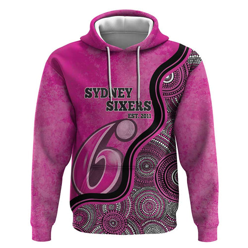 Custom Sydney Sixers Hoodie Indigenous Art - Grunge Style