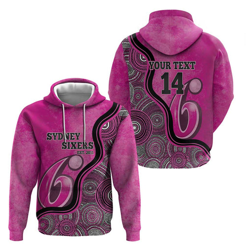 Custom Sydney Sixers Hoodie Indigenous Art - Grunge Style