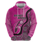 Custom Sydney Sixers Hoodie Indigenous Art - Grunge Style