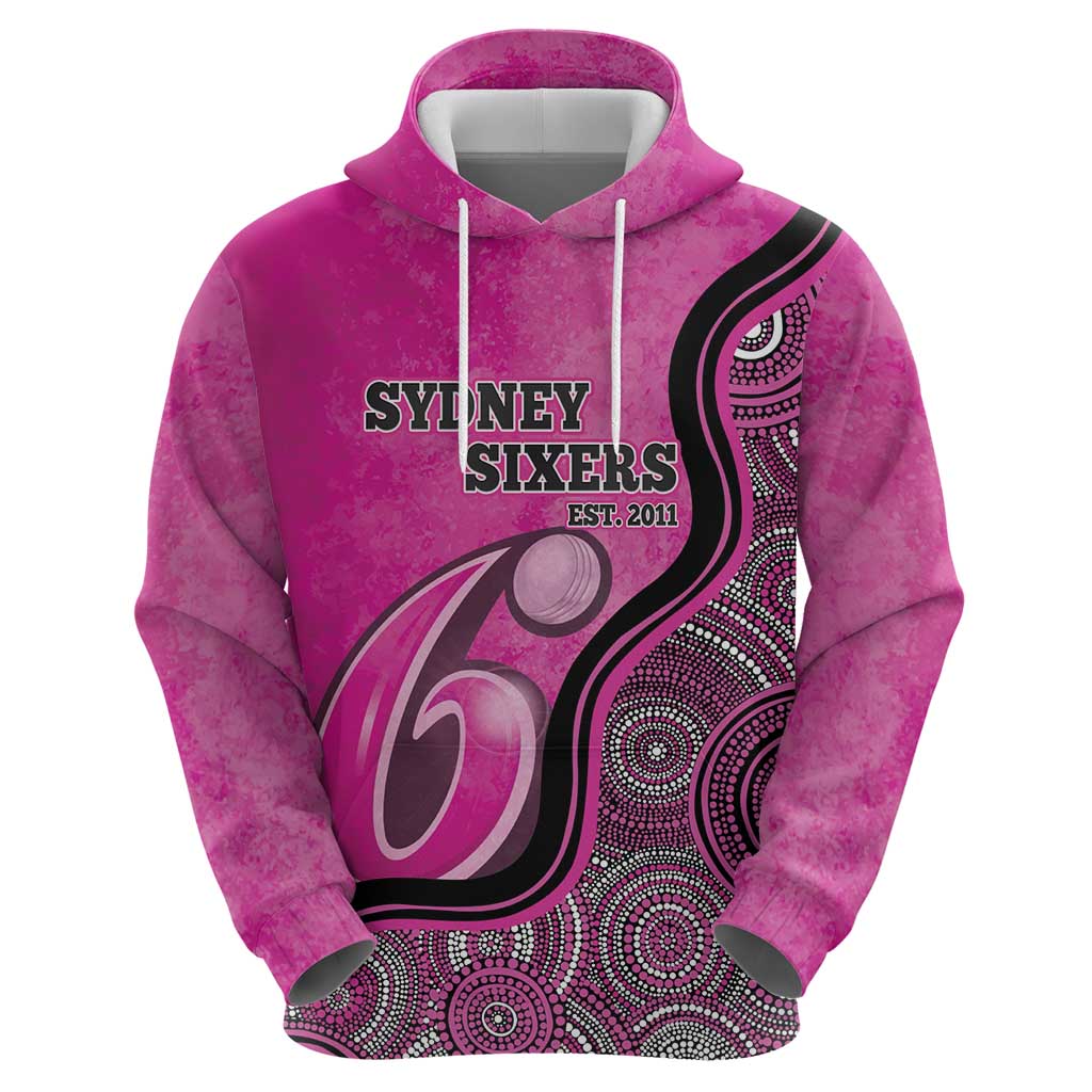 Custom Sydney Sixers Hoodie Indigenous Art - Grunge Style