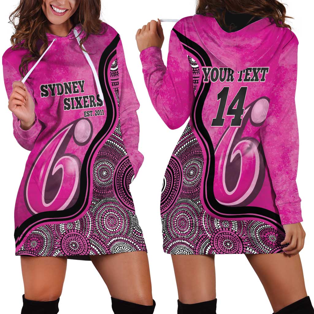 Custom Sydney Sixers Hoodie Dress Indigenous Art - Grunge Style