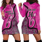 Custom Sydney Sixers Hoodie Dress Indigenous Art - Grunge Style