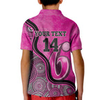 Custom Sydney Sixers Kid Polo Shirt Indigenous Art - Grunge Style