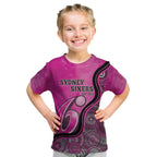 Custom Sydney Sixers Kid T Shirt Indigenous Art - Grunge Style